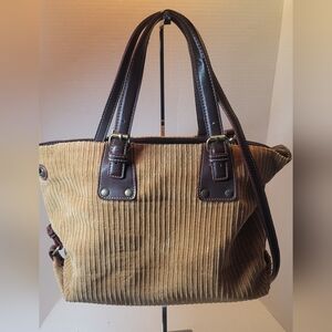 Tommy Hilfiger Tan Corduroy Tote Bag